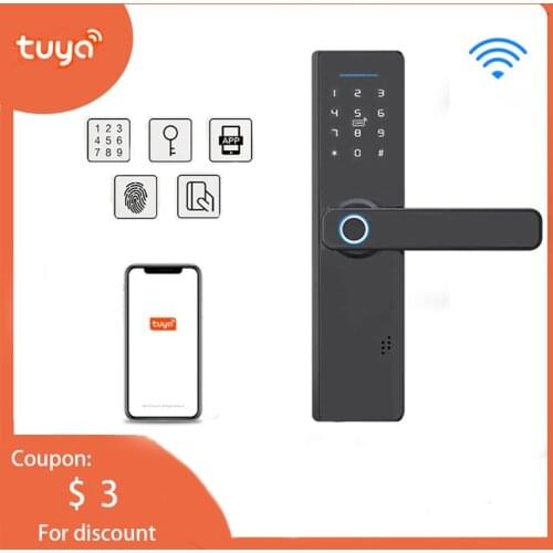 Tuya WiFi smart lock Door Fingerprint Lock Smart home lock fechadura digital lock Electronic Password RFID card key ,home hotel
