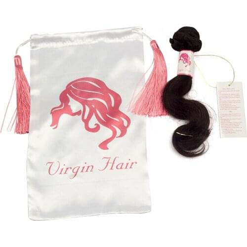 Stock Virgin hair bundle packaging satin bags and hang tag,Human hair extensions packing bags,labels,,hang tag