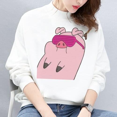 Kawaii Pig Print Autumn Winter Sweatshirt Women Pullover Cute Cartoon Hoodies Casual Harajuku Aesthetic Female Outwear Clothes