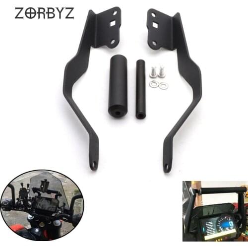 ZORBYZ Motorcycle 12mm 22mm Black CNC Phone GPS Navigation Bracket Stand Holder Fit For BMW F750GS F850GS 2018-2019
