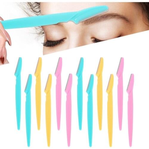 1/2set Eyebrow Trimmer Portable Eyebrow Razor Shaver Eye Brow Shaper Shaping Tool Scissors Facial Hair Remover for Women Makeup