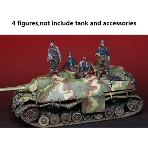 1/35 Unpainted Resin Figure Building Kit Soldiers With Accessories (No Tank)