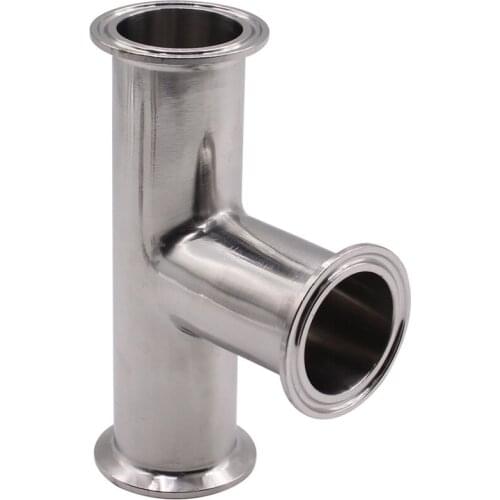 1.5Inch 38Mm Sanitary Tri Clamp 3 Way Tee 304 Stainless Steel Sanitary Ferrule Tee Connector Pipe Fitting