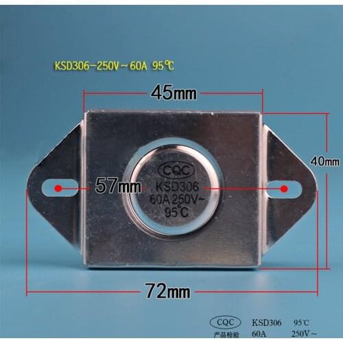 1PC Double Pole Temperature Controller KSD303 35A 98° 306 60A 95° for MIDEA/HAIER Electric Water Heater Accessories