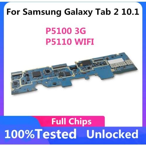 16GB For Samsung Galaxy Tab 2 10.1 P5100 P5110 WIFI & 3G Motherboard Original Unlocked Mainboard Full Working Logic Board
