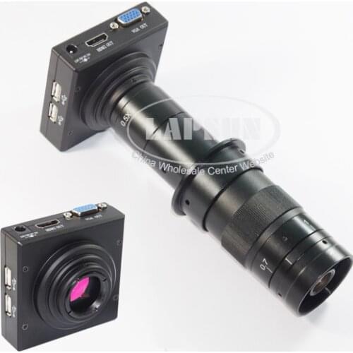 180X Measure Full HD 1080P HDMI VGA Dual Output Industrial Microscope Camera Lens U Disk Storage Picture Video imaged Recording