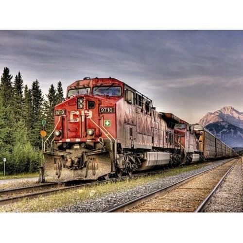 Full Square Diamond Mosaic An old train Diamond Painting Nighthawk Embroidery Rhinestone Painting Christmas E1195