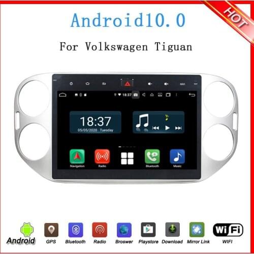 10.1" two din car dvd gps player for Volkswagen tiguan 2013-2015 with octa core android 9.0 RAM 4G ROM 64G px5 dsp wifi gps navi