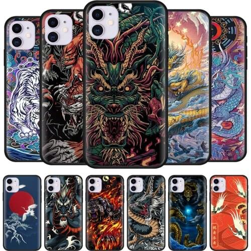Dragon Tiger Pattern Case for Apple iPhone 11 7 8 Plus 12 Pro Max XR X 6 12Mini 6S 5 5S SE XS Soft Phone Coque Shell Funda