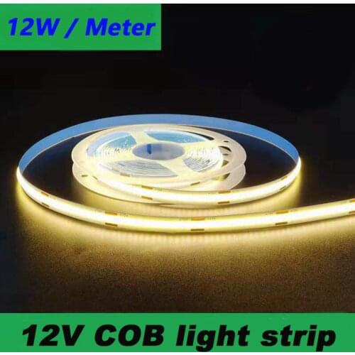 COMPSON 5m/lot COB LED Strip 300 LEDs High Density FOB COB Flexible LED Lights DC12V Cold Warm white Red Green Blue LED Tape