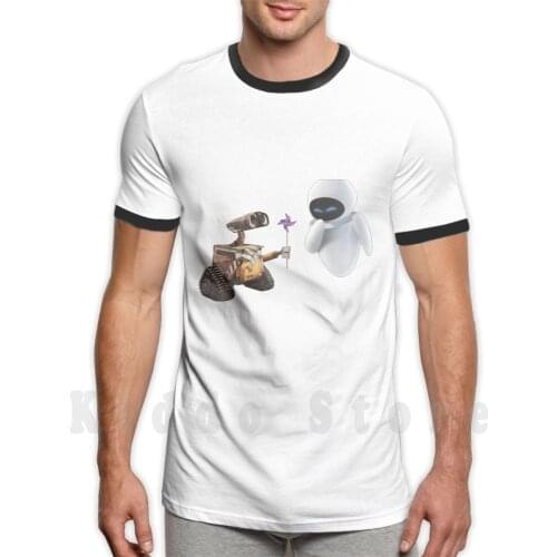 Wall - E T Shirt Cotton Men Diy Print Cool Tee Pixar Walle Animation Eve Robot Trailer Robots Film Pixar Wall Movie Adventure