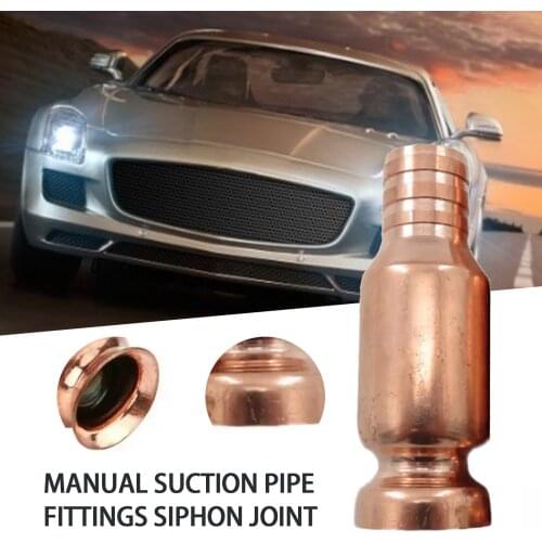 Red Copper Siphon Filler Pipe Manual Pumping Oil Pipe Fitting Siphon Connector Car Gasoline Fuel Water Shaker Siphon Accrssories