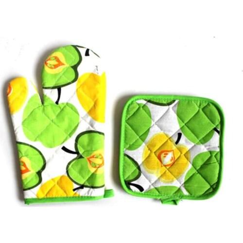 2019 Hot Selling Kitchen Cooking Cotton Microwave Oven Gloves Mitts Pot Pad Heat Proof Protected Drop Shipping 2835