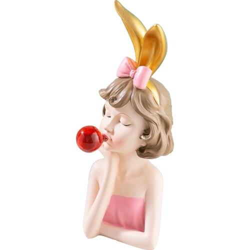 Fashion Style Table Sculpture Ornaments Moden Gorgeous Girl Tabletop Resin Figurines Art Statue Gift Accessories Home Decoration