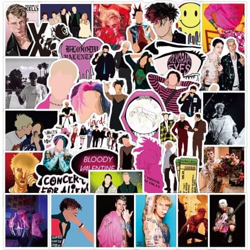 10/50PCS Singer Machine Gun Kelly Stickers Laptop Guitar Luggage Bike Cool Waterproof Graffiti Sticker Decal Kid Classic Toys