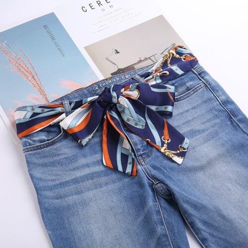 2021 new Extra long wide ribbon belt skirt knot silk satin ribbon bow silk scarf gauze cloth strip waist seal Womens Belt