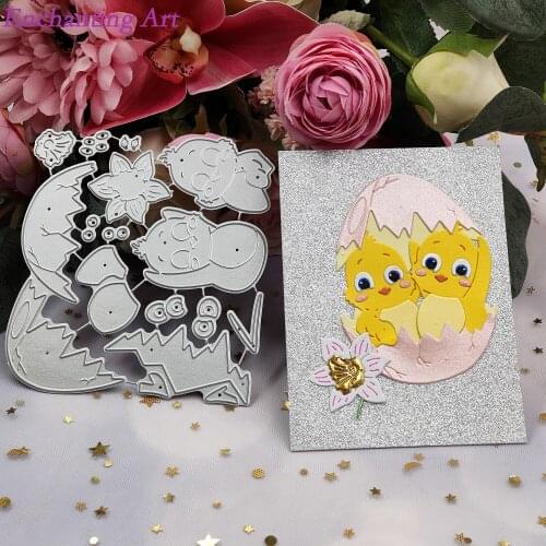 Newly Born Twin Chicks Metal Cutting Dies 2021Stencils for DIY Scrapbooking/Photo Album Decorative Embossing DIY Paper Cards