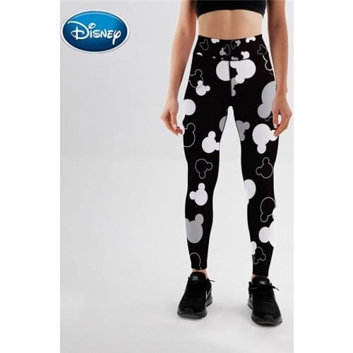 New Cartoon Mickey Pattern Ladies Sweatpants Girl High Waist Leggings Stretch Casual Fashionable Pants