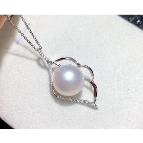 Charm Style 925 Sterling Silver Pendant Base Settings Mountings Findings Parts for Pearl Crystal Jade Agate 5pcs/lot