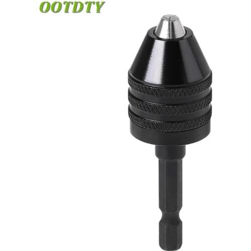 OOTDTY 1/4" Keyless Drill Bit Chuck Adapter Converter Quick Change 0.8-8mm 0.6-6.5mm Hex Shank