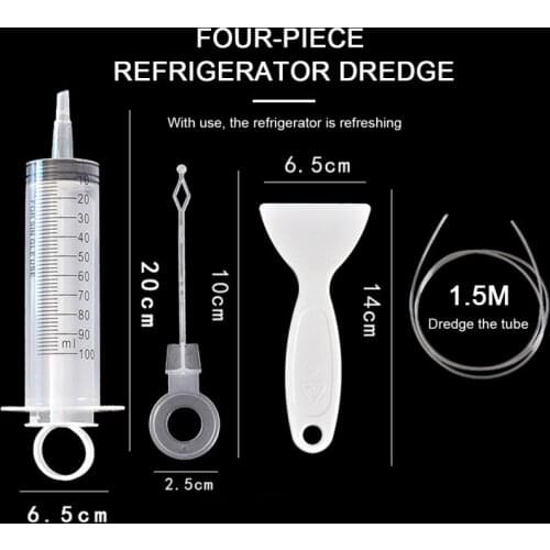 Portable Refrigerator Drain Dredge Cleaning Set Fridge Hole Cleaner Scrub Brush Long Flexible Brush Shovel Home Cleaning Tools