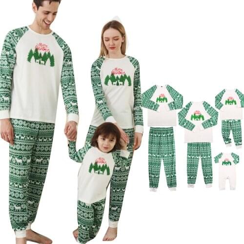 Family Matching Outfits Father Mother Children Babys Sleepwear Mommy and Me Clothes Tops+Pants Christmas Pajamas