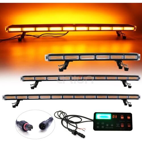 85cm to 160cm COB LED Warning Strobe Light Bar 40 Flash Modes Hazard Safety Lights for Emergency Vehicle Truck Red Blue Amber