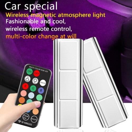Car RGB LED Interior Light USB Charging Ambient Strip Lights Wireless Remote Controll Foot Light Automotive Car Decorative Lamp