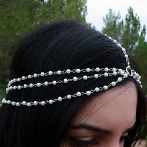 Tiara noiva Hair Accessories tiara For Women Bridal Bohemia Beach imitation pearl Hair bands Bijoux Jewelry accesorios
