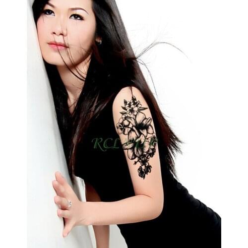 Waterproof Temporary Tattoo Sticker flower fake tatto flash tatoo tatouage temporaire big size body art arm leg for girl women
