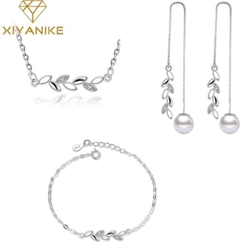 XIYANIKE 925 Sterling Silve Shining Branches Micro-inlaid Zircon Sweet Romantic Wedding Jewelry Sets For Women Prevent Allergy