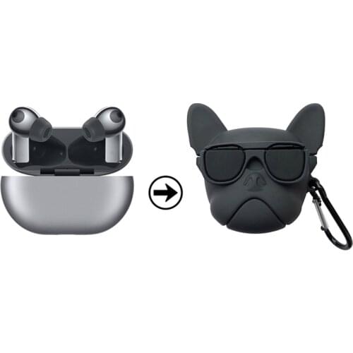 Fashion Cool Dog Protective Case Silicone Cover PVC Shell for Hua-wei Freebuds Pro 4th Earphone Charging Box
