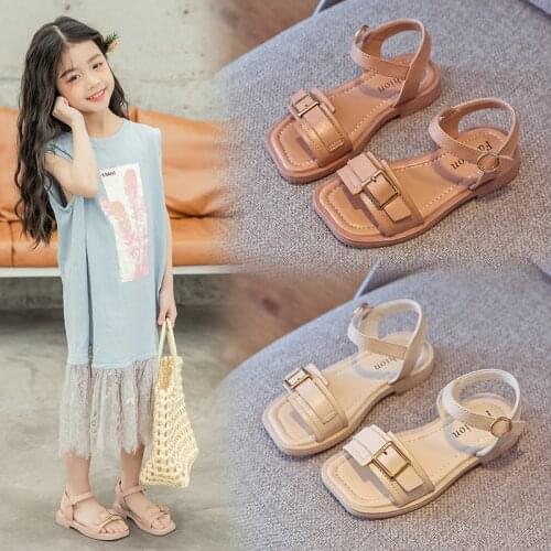 Girls Flat Sandals Summer Shoes Open Toe Strap Sandals for Little Kids Big Kids