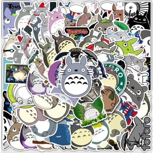 10/52PCS Anime Kawaii Totoro Stickers Mixed Cartoon Skateboard Fridge Guitar Laptop Motorcycle Travel Luggage Car Styling Decal