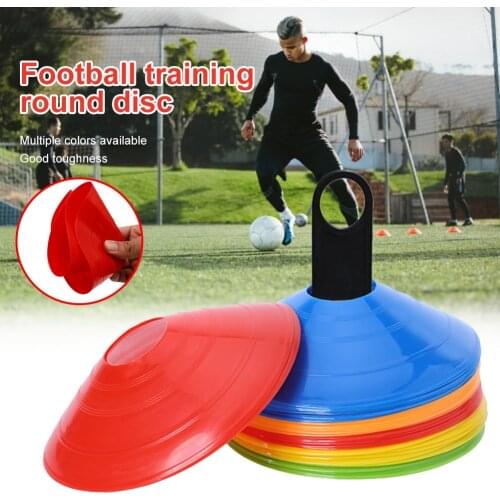 10pcs/set Soccer Training Sign Flat Pressure Resistant Cones Marker Discs Bucket Marker PE Football Training New Durable