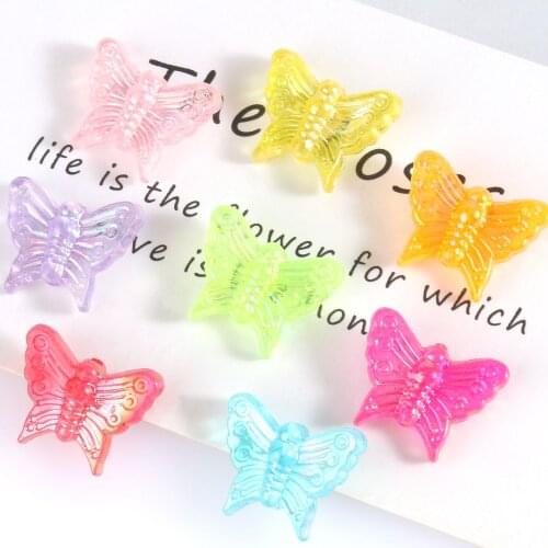 13x6mm 50pcs Mixed AB Color Butterfly Plating Acrylic Spacer Beads For Jewelry Making DIY Necklaces Bracelets Beads Accessories