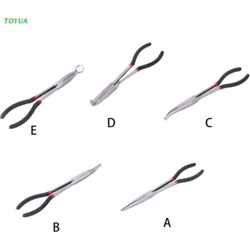 1XCC 11" Extra Long Reach Nose Duckbill Pliers 90 /45/25 Degree Straight Needle Tool