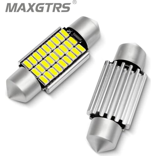 2x Car Festoon C5W 3014 LED Chip Bulb 12V Canbus Error Free 5W Lamp Interior Dome Reading Lights Super White 31/36/39/41mm