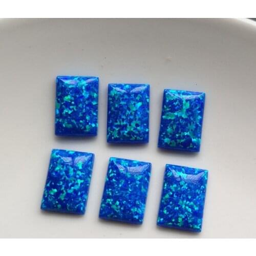 20pcs/lot 10x14mm Rectangle Cabochon Cut Opal Stone Synthetic Rectangle Cut Fire Opal for Jewelry