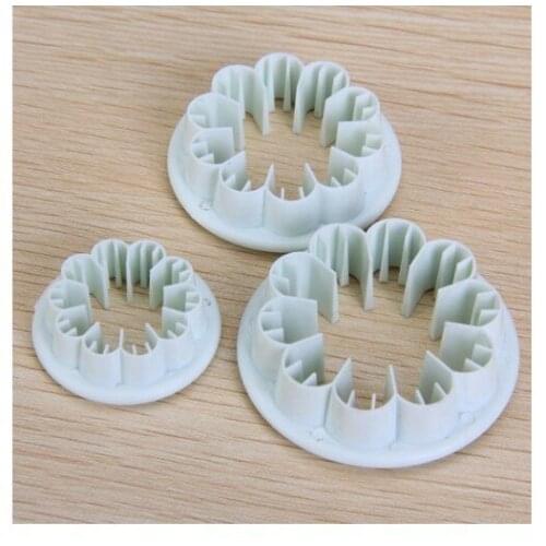 3pcs Carnation Flower Cutter Fondant Plunger