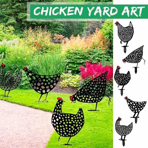 5/3/1Pc Easter Chicken Metal Hen for Easter Gardening Ornaments Yard Iron Art Outdoor Garden Backyard Lawn Stakes Garden Hen