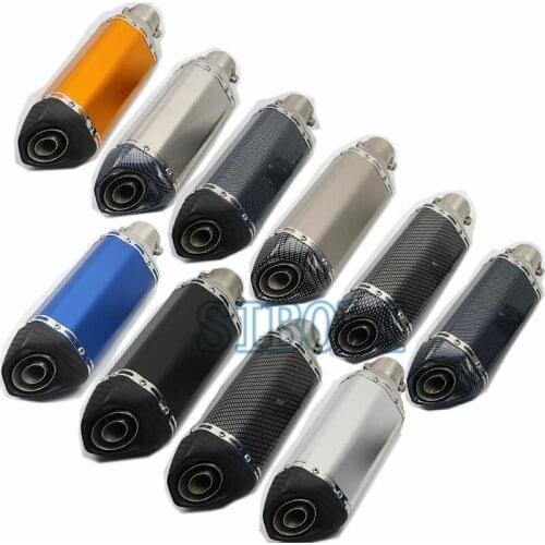 51mm Inlet Universal Motorcycle Exhaust For Brand Muffler Escape Moto For Honda ER6N Z750 CRF 230 FZ6 GY6 CB400 MSX125 AK093