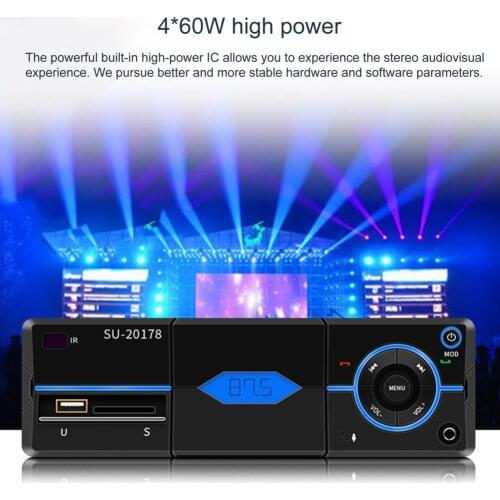 50% Hot Sales SU-20178 Car MP3 Player Bluetooth Hands-free Call Card Radio Player with Phone Holder for Vehicles