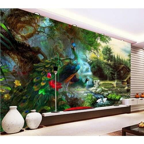 Bacal custom wallpaper mural peacock 3D photo wall paper bedroom living room wallpapers for walls 3 d papel de parede