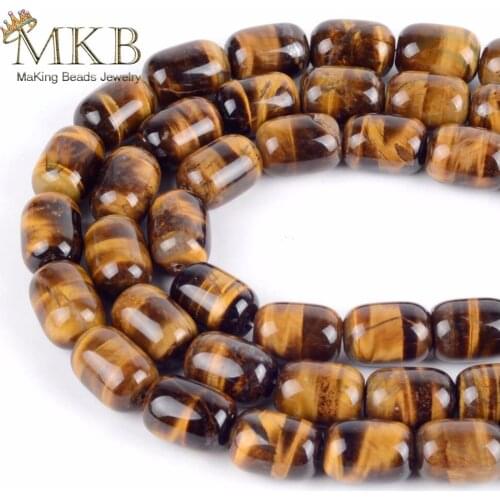 Wholesale Natural Stone Beads 13*18mm Yellow Tiger Eye Barrel Beads Diy Bracelet Necklace 15inch Charm Beads For Jewelry Making