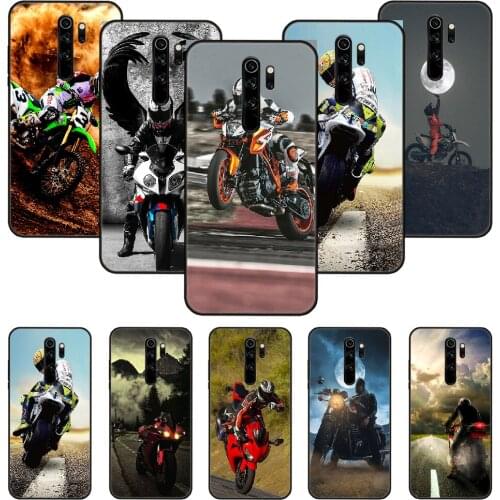 Phone Case For Xiaomi Redmi Note 8 8T 7 7A 9 9S 8A 4 5 Pro Black Cover Shell Fashion Prime 3D Back Moto Cross Motorcycle Sports