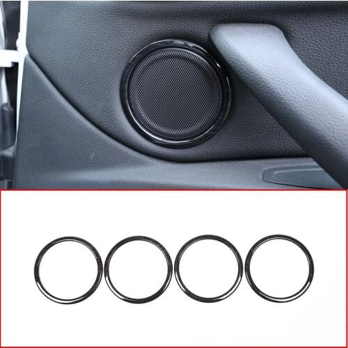 Black Wood Grain ABS Door Speaker Ring Circle Trim For BMW X1 F48 2016/19 2 series Gran Tourer F45 F46 2015-18 For BMW X2 F47