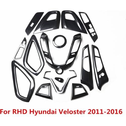 For RHD Hyundai Veloster 2011-2016 Interior Center Console Gear Shift Knob Handle Panel Cover Window Control Moulding Trim