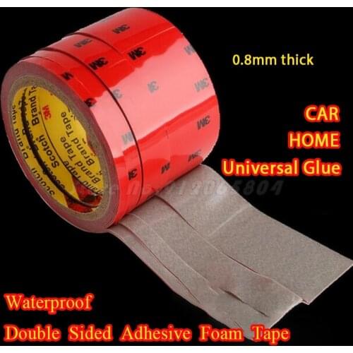 3M Strong Double Sided Tape Adhesive Acrylic Black Foam Pad Mounting Tape Sticky Tapes Various thickness 0.8mm Waterproof Home
