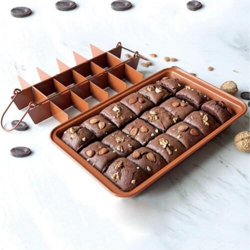 31cmx20cm Cake Mold High Temperature Resistant Easy to Clean Square Lattices Brownie Baking Pan Dessert Tool